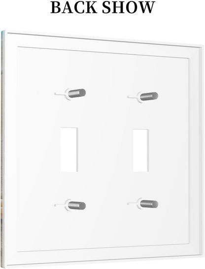 Decorative Switch Covers Plate Beachy Sea Ocean Seashell Starfish 2 Gang Wall Plate Unique Double