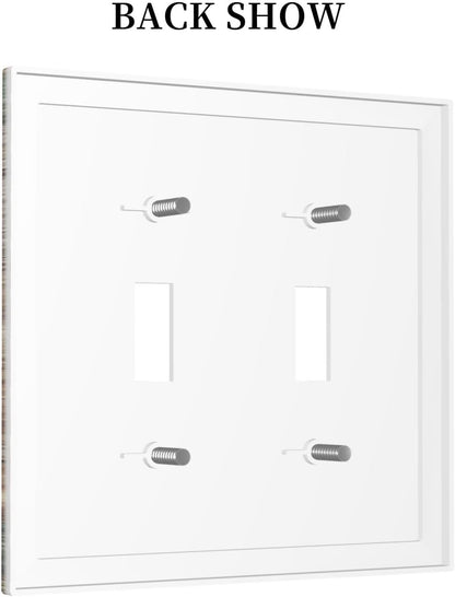 Decorative Switch Plates Rustic Wood Country Barn Texas Star On Teal 2 Gang Double Toggle Outlet