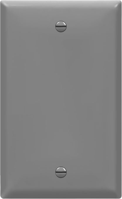 ENERLITES 8801-GR Blank Cover Wall Plate, Size 1-Gang 4.50" x 2.76", Polycarbonate Thermoplastic