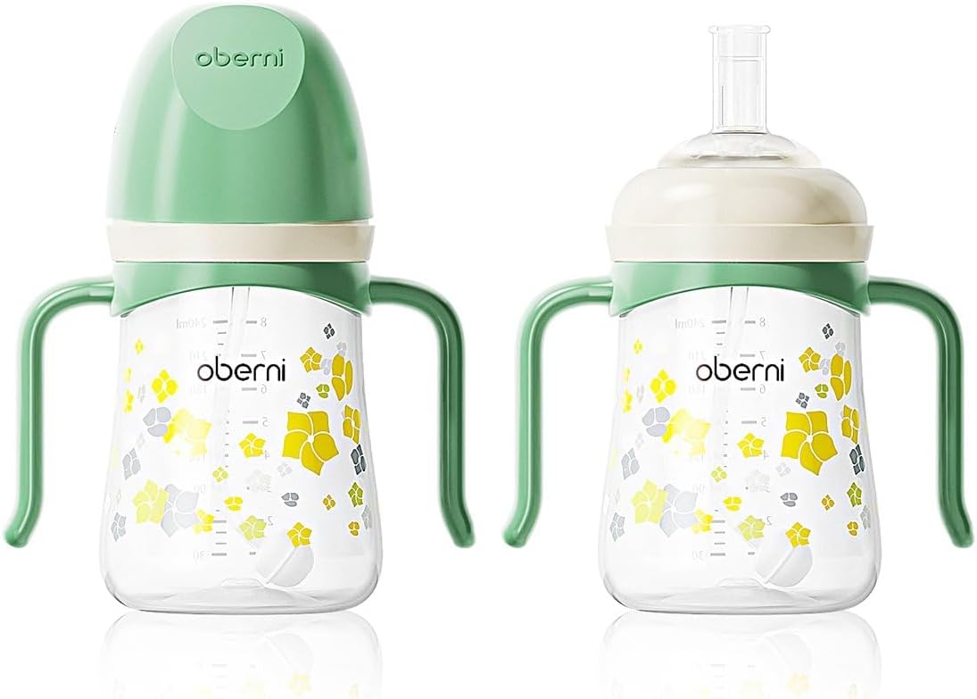 Toddler Sippy Cup 10oz, Weighted Straw Baby Drinking Water Bottle with Valved Spout for 6+ Months