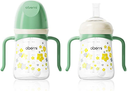 Toddler Sippy Cup 10oz, Weighted Straw Baby Drinking Water Bottle with Valved Spout for 6+ Months