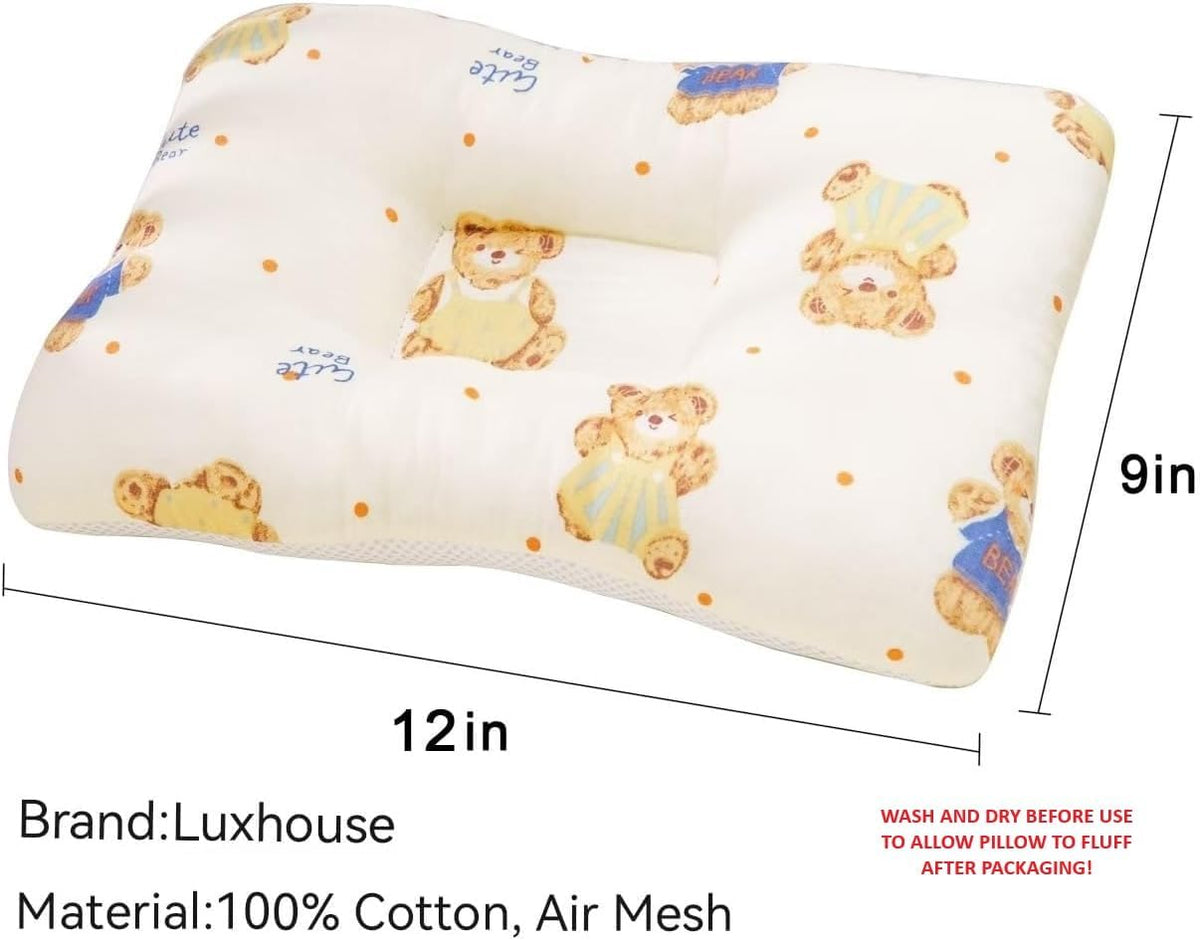 Unisex Pillow 13x9x2, Hypoallergenic Airmesh Breathable Cool 100% Cotton, Control Sweat, Ideal for