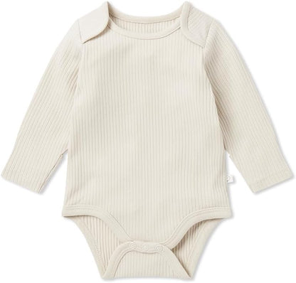 MORI Baby Unisex Long Sleeve Bodysuit Viscose from Bamboo and Organic Cotton - Comfortable Toddler