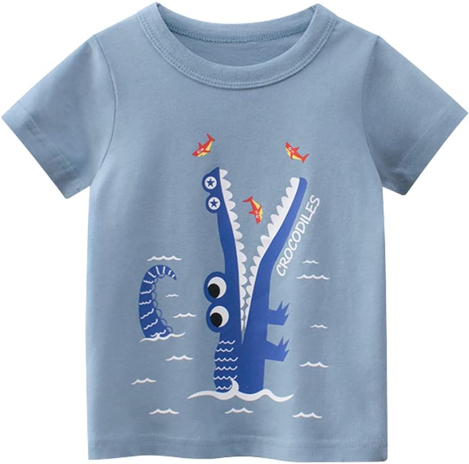 Boys' 4-Pack Excavator Short Sleeve Crewneck T-Shirts Top Tee Size 2-7 Years Toddler Boys' Value