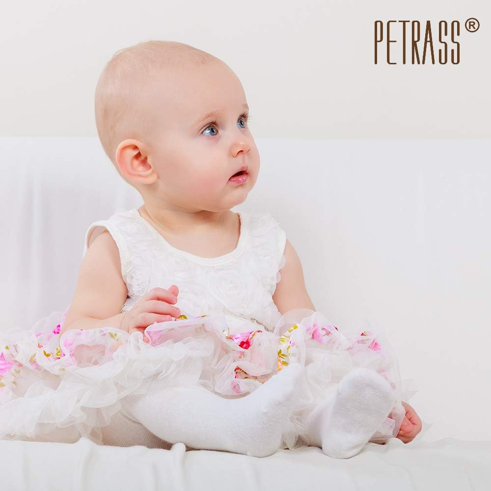 Petrass Baby Girls Cable Knitted Tights Infant Full-Footed Seamless Cotton Tights New-born Girls