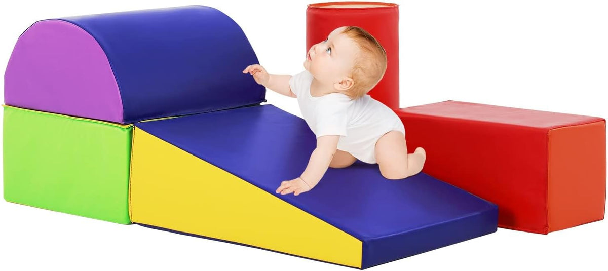 PayLessHere Climbing Toys for Toddlers 5 Piece Corner Foam Climbing Blocks Set with Soft Foam and