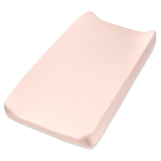 HonestBaby Girls Organic Cotton Changing Pad Cover, Pink Salt, One Size