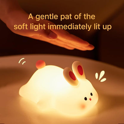 Squishy Bunny Night Light, Cute Easter Rabbit, Bunny Lamp, Led Big Face Rabbit Decor, Novelty