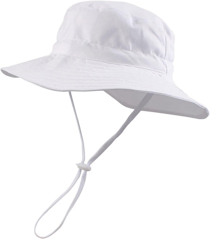 Peecabe Summer Baby Sun Hat for Boys Girls UPF 50+ Wide Brim Toddle Bucket Hat Adjustable Baby