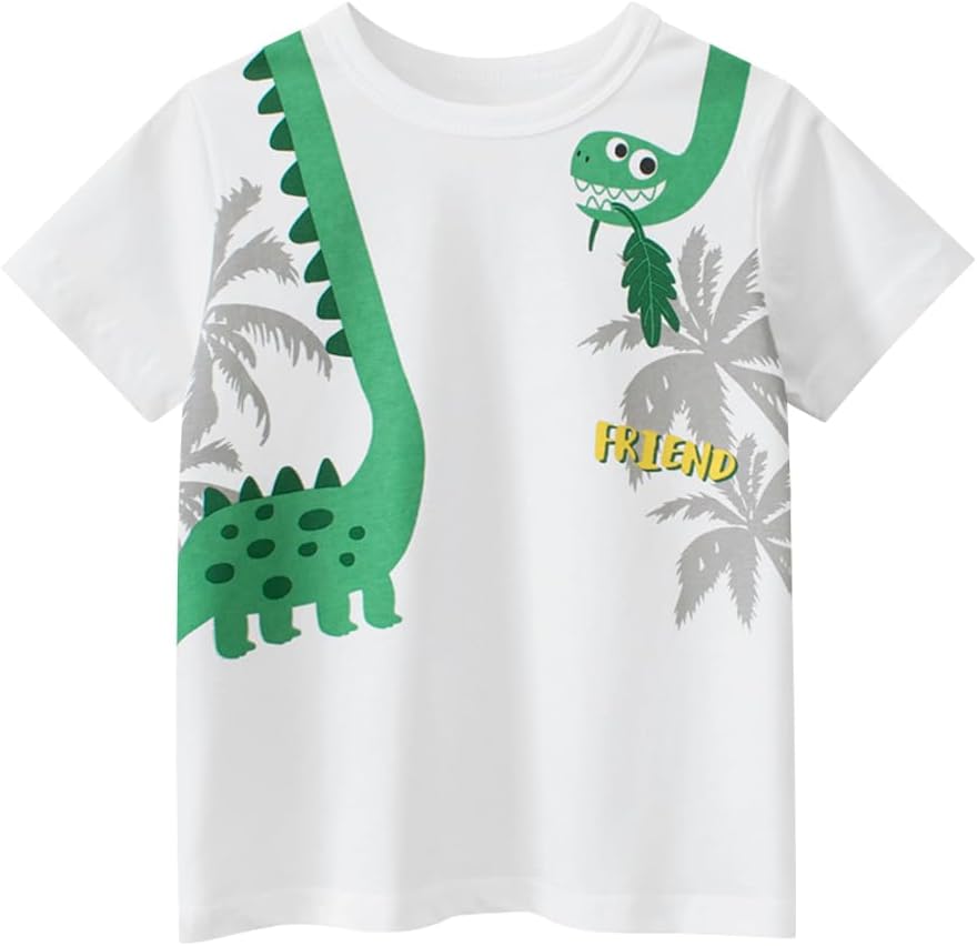 Boys' 4-Pack Excavator Short Sleeve Crewneck T-Shirts Top Tee Size 2-7 Years Toddler Boys' Value