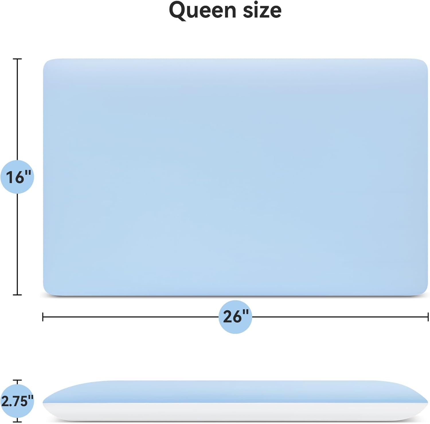 AM AEROMAX 2.75 Inches Queen Size Hyper Slim Memory Foam Pillow for Stomach and Back Sleepers