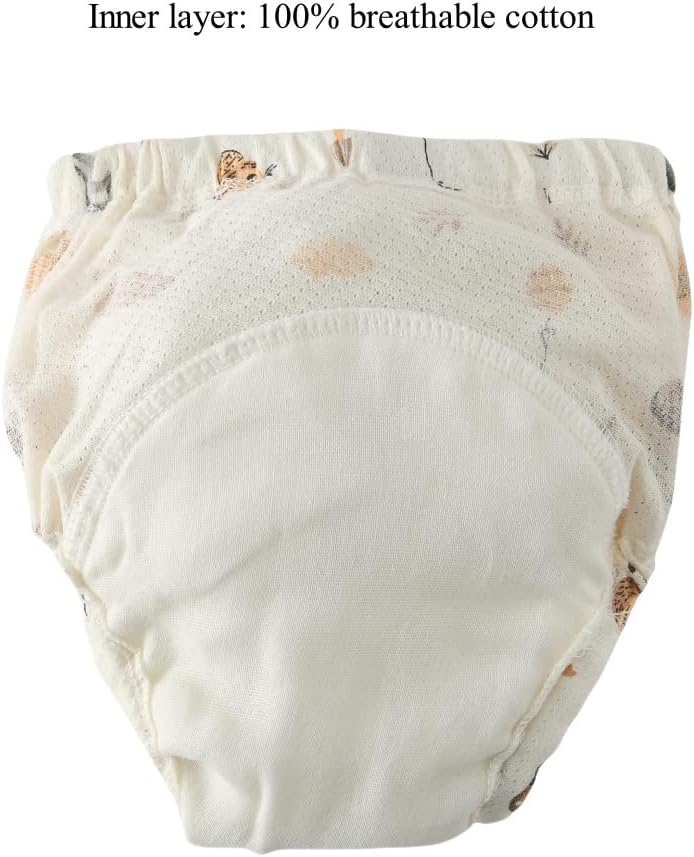 Baby Training Underpants,Soft Cotton Absorbent Potty Training Underwear For Baby Boys And Girls 6