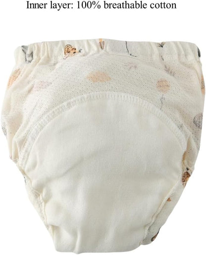 Baby Training Underpants,Soft Cotton Absorbent Potty Training Underwear For Baby Boys And Girls 6
