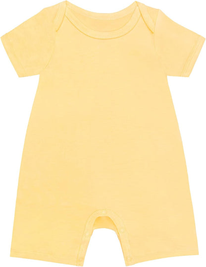 GUISBY Rayon Baby Pajamas, Short Sleeve Footless Rompers, Snap Closure Sleeper for Boy Girls