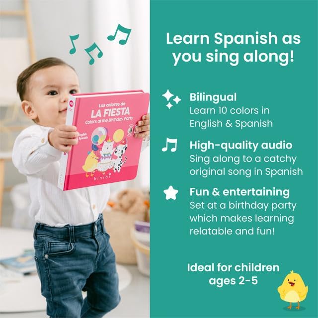 Binibi Spanish Musical Book Colors at The Birthday Party | Spanish Learning for Kids | Bilingual