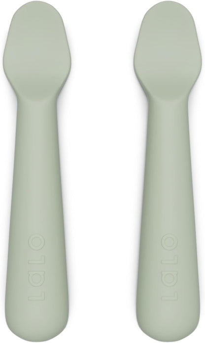 Lalo Little Spoon Set - 2 Piece Baby Spoons Set for Infants & Babies - Made From Food Grade