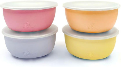 Elk and Friends Stainless Steel Bowls + Silicone Sleeve and Storage Lid | Baby, Toddler, Kids |
