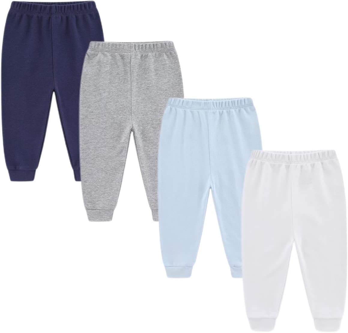 Unisex Newborn Baby Cotton 4-Pack Pants Embroidery Pringting Casual Leggings 0-24 Months for Boys