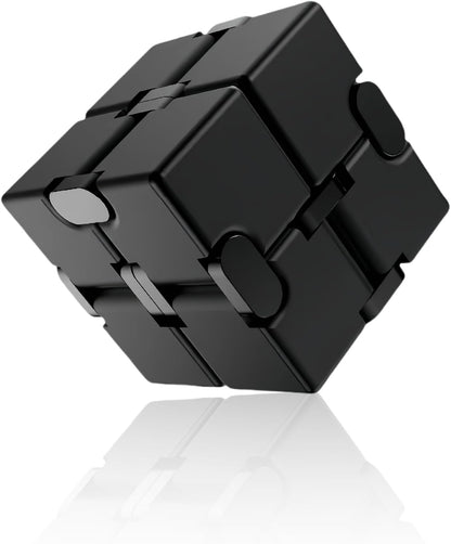 Metal Infinity Cube Fidget Toy - Aluminum Alloy Anti-Stress and Anxiety Finger Flip Cube for