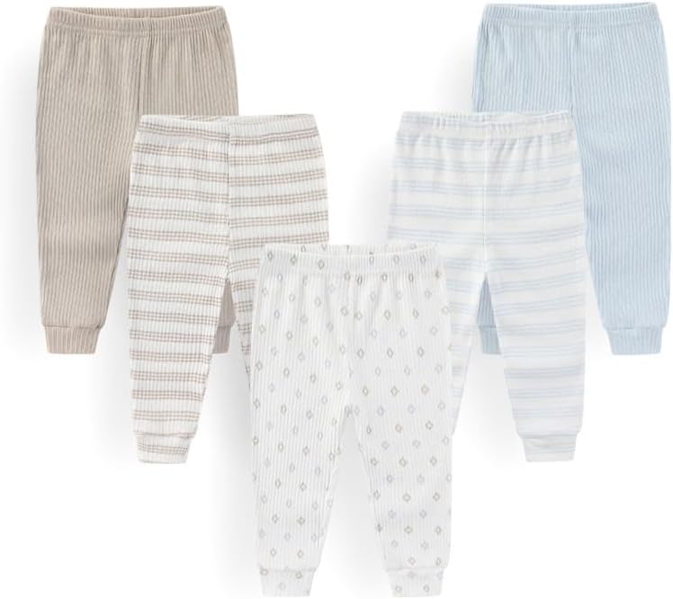 Unisex Baby Boy Girl Pants Sets Cotton Soft Infants Bottoms Casual 5 Pack 0-12 Month Babies'