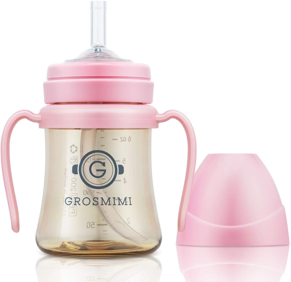 GROSMIMI Spill Proof no Spill Magic Sippy Cup with Straw with Handle for Baby and Toddlers