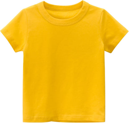 4-Pack Toddler Boys T-Shirts Solid Color Short Sleeve Tees Summer Crewneck Tops