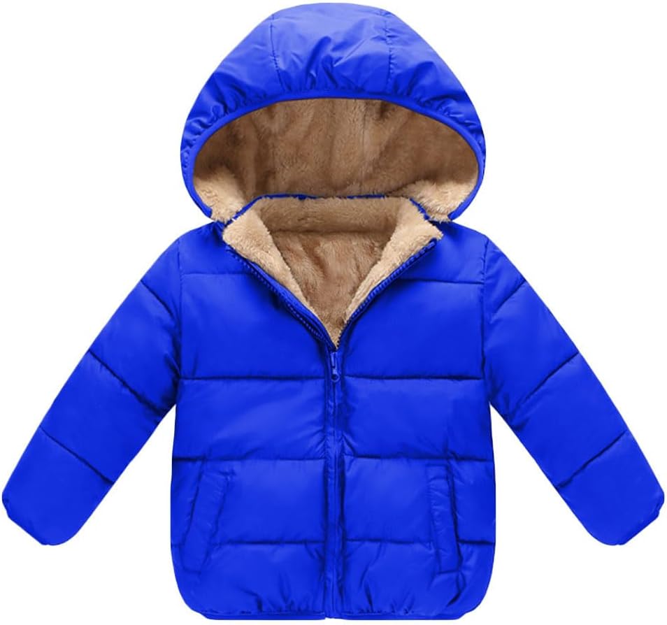 Baby Girls Boys' Winter Fleece Jackets With Hooded Toddler Cotton Dress Warm Lined Coat Outer
