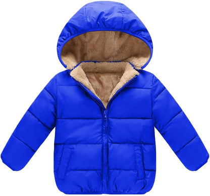 Baby Girls Boys' Winter Fleece Jackets With Hooded Toddler Cotton Dress Warm Lined Coat Outer
