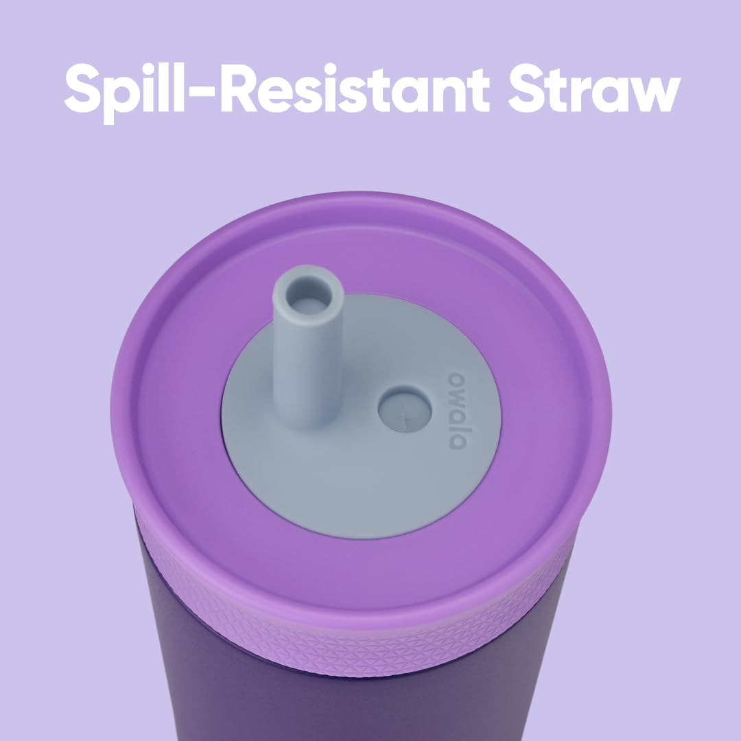 Owala Kids Insulation Stainless Steel Tumbler with Spill Resistant Flexible Straw, Easy to Clean