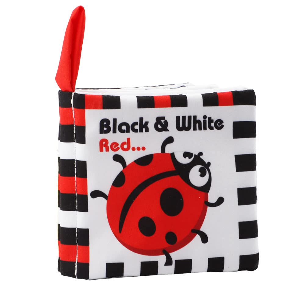 High Contrast Baby Books, Black and White Cloth Crinkle Books for Babies Infant Toys 0-3-6-12-18