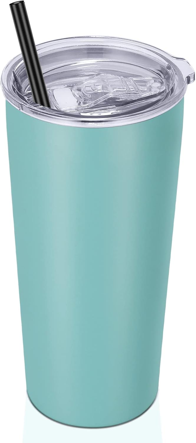 VEGOND 20oz Tumbler Bulk with Lid and Straw 1 Pack, Stainless Steel Vacuum Insulated Tumbler