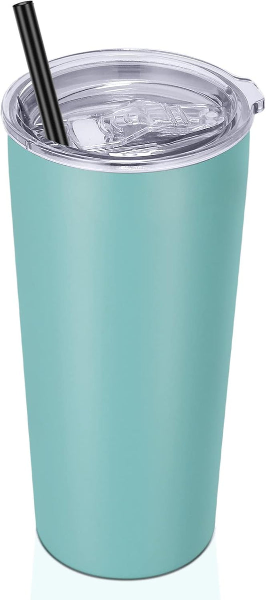 VEGOND 20oz Tumbler Bulk with Lid and Straw 1 Pack, Stainless Steel Vacuum Insulated Tumbler