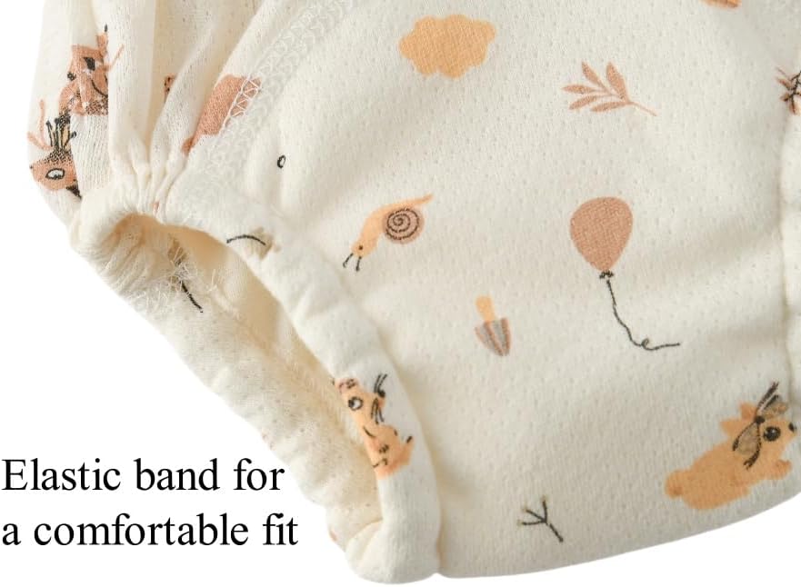 Baby Training Underpants,Soft Cotton Absorbent Potty Training Underwear For Baby Boys And Girls 6