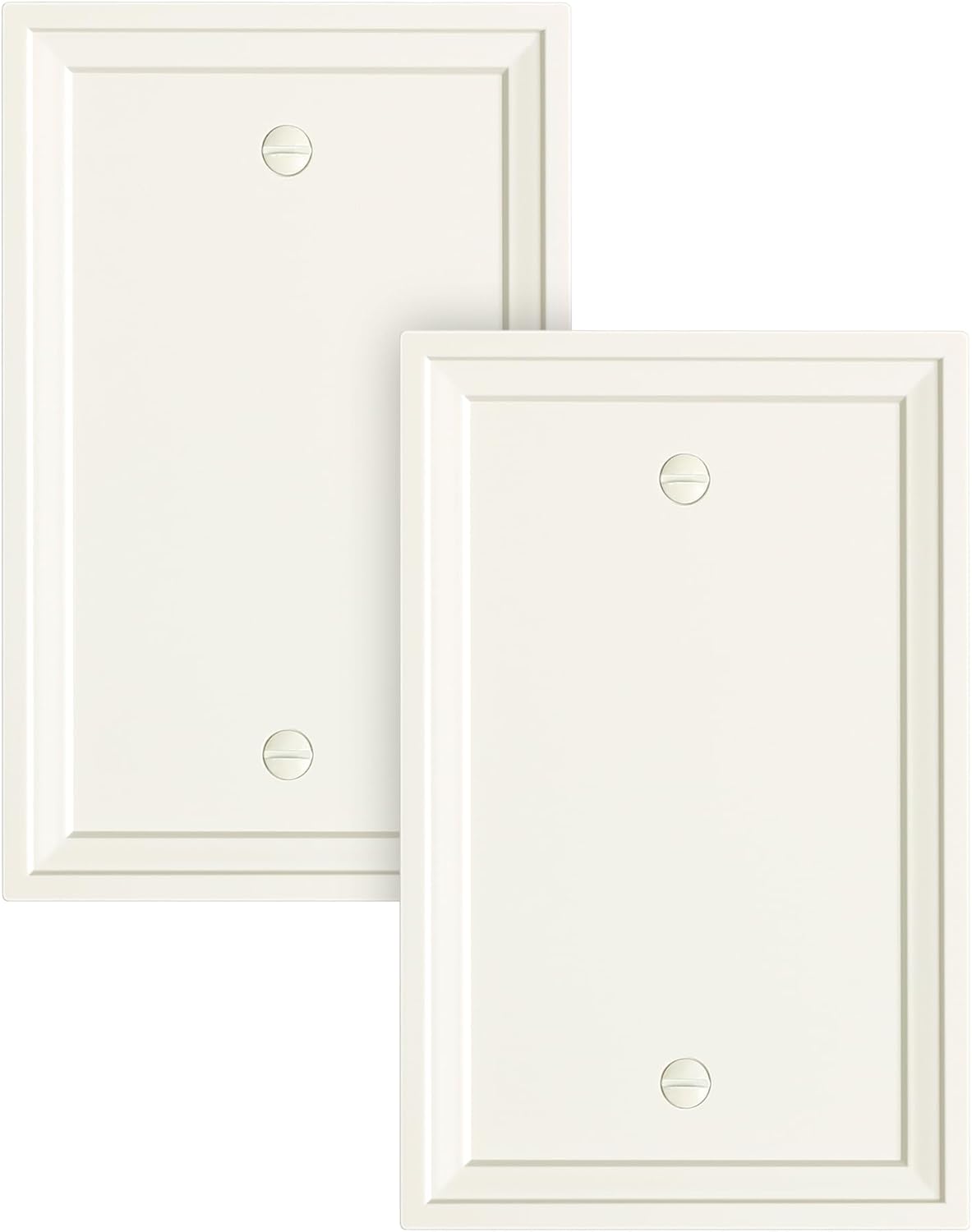 2-Pack Blank Outlet Cover Wall Plate, Natural Material Switch Plates Outlet Covers, Light Almond