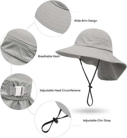 Baby Sun Protection Hat for Infant Toddlers Boys Girls UPF 50+ Sunhat for Outdoor Beach Swim