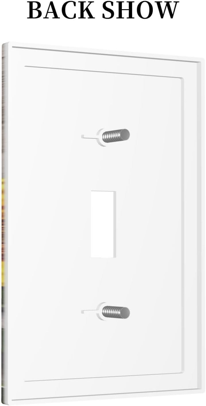 Sunflower Rustic Brown Gray Wood Decorative Light Switch Cover 1 Gang Single Toggle Device