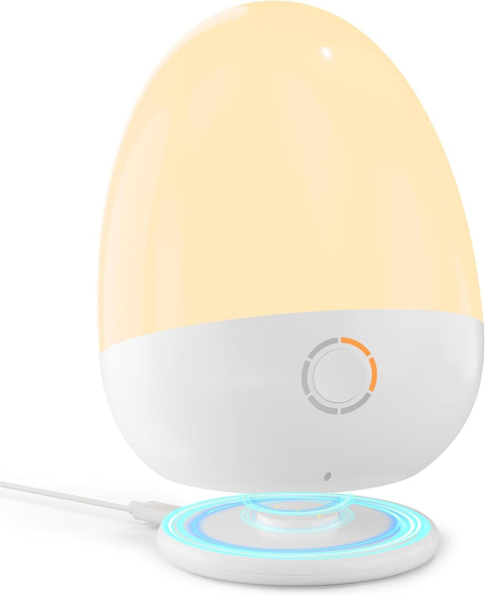 Touch Egg Night Light for Baby Nursery, Rechargeable Portable Kids Nightlight Lamp with 1-6H