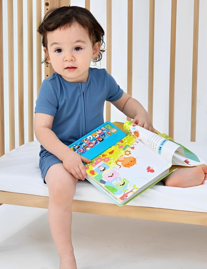 JunNeng Baby 2 Pack Rayon of Bamboo Romper Sleeper 2 Way Zipper Short Sleeve Jumpsuit Zipper