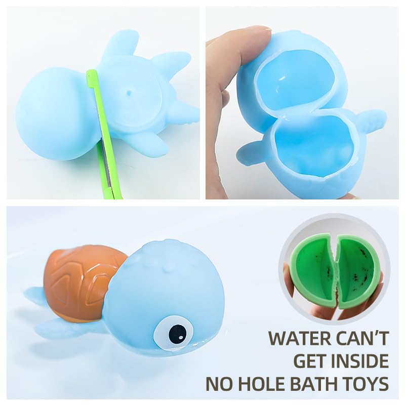 XAWACAH Bath Toy for Toddlers 6-12-18 Months, No-Hole Bathtub Toys with Baby Bath Animals, Wind-Up