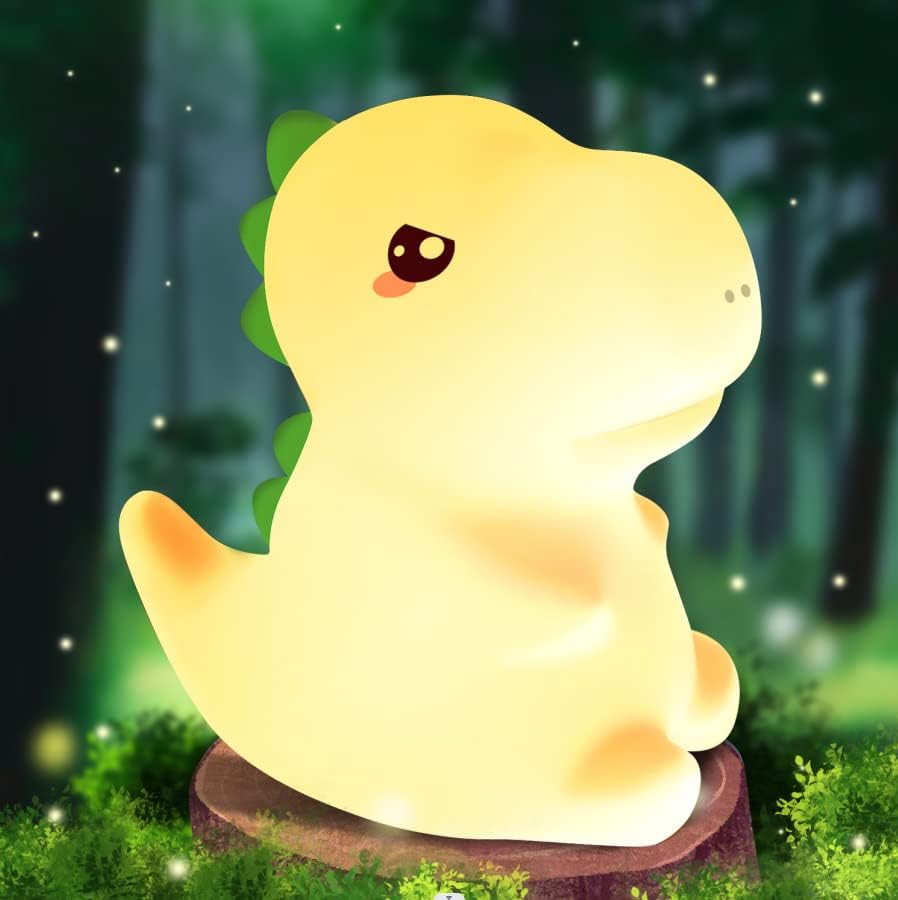 Dinosaur Toys for Kids 3-5, 16 Colors+Silicone+Dimmable+12 Hr Use Night Light for Kids Night Light