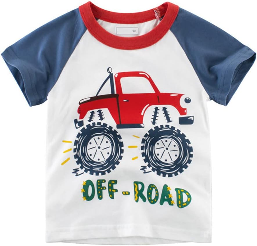 Boys' 4-Pack Excavator Short Sleeve Crewneck T-Shirts Top Tee Size 2-7 Years Toddler Boys' Value