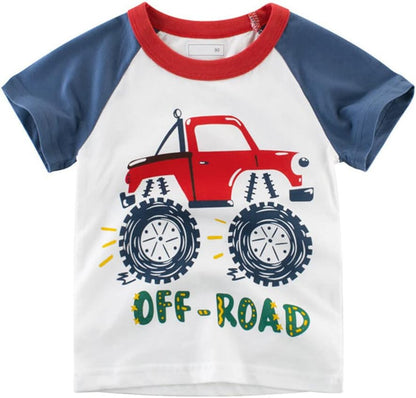 Boys' 4-Pack Excavator Short Sleeve Crewneck T-Shirts Top Tee Size 2-7 Years Toddler Boys' Value