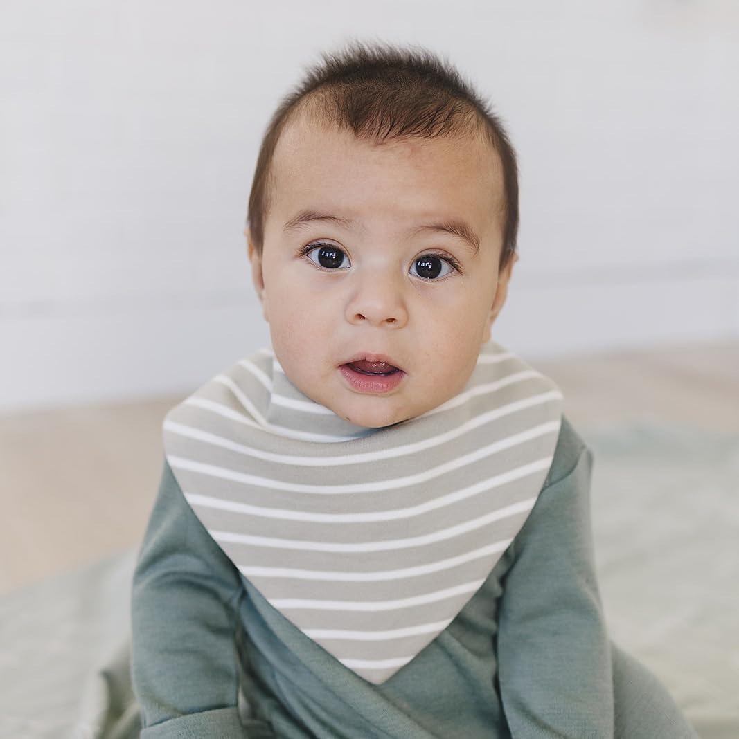 Woolino Merino Wool Baby Bibs - Highly Absorbent Bandana Bib with Cotton Outer Layer and Merino