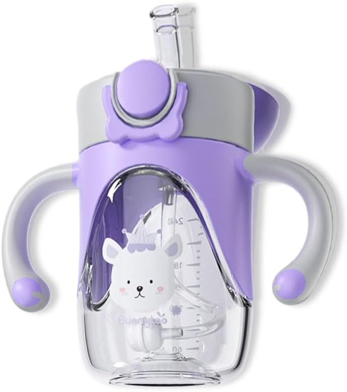 Bunnytoo Baby Sippy Cup with Weighted Straw for Infants 6-12 Months, 8oz Toddler Drinking with