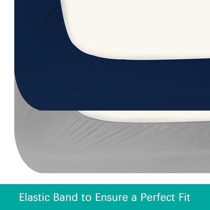 Crib Sheets Waterproof 2 Pack, Crib Mattress Protector, Toddler Fitted Crib Sheet Neutral, Ultra