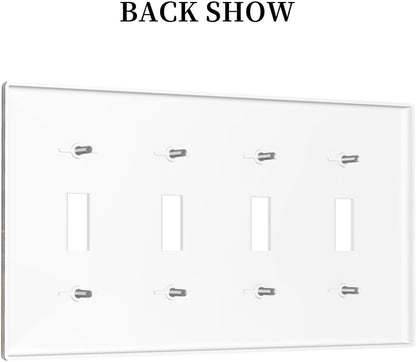 Rustic Brown Wood Grain Dark Oak Light Switch Covers Quad Toggle Electrical Faceplate 4 Gang Wall