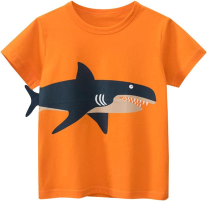 Boys' 4-Pack Excavator Short Sleeve Crewneck T-Shirts Top Tee Size 2-7 Years Toddler Boys' Value