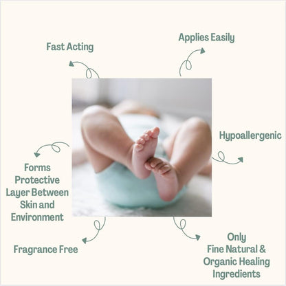 Nature Only Wholesome Diaper Cream. Calm, Nourish and Soothe Diaper Rash. Natural & Organic - 4 oz
