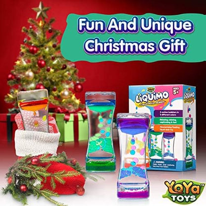 YoYa Toys Liquimo - Calming Liquid Motion Bubbler - 3 Pack - Toys for Kids and Adults - Hourglass
