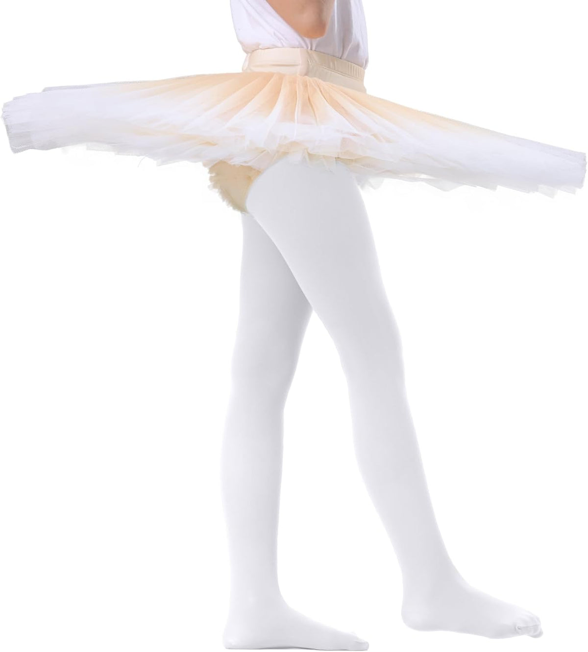 Citystl Ballet Tights for Girls - 3 Pairs, Multiple Colors, Cotton School Dress Tights